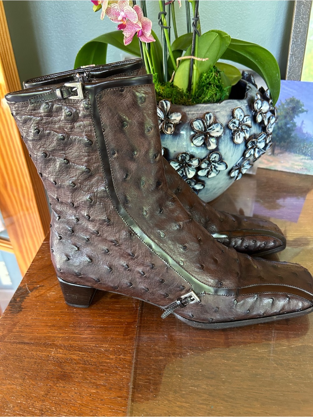 Rare Prada 1990s Ostrich Boot EU 39.5